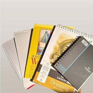 Art Supplies BUNDLE - 4 Sketch Pads, 1 Mix Media Pad, 1 Watercolor Paper Pad